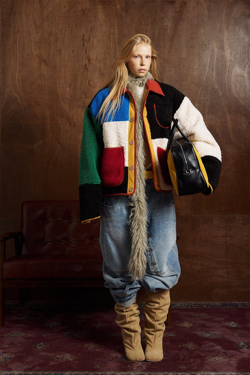 TALKLESSFASHION Bauhaus Geometric Lambswool Jacket