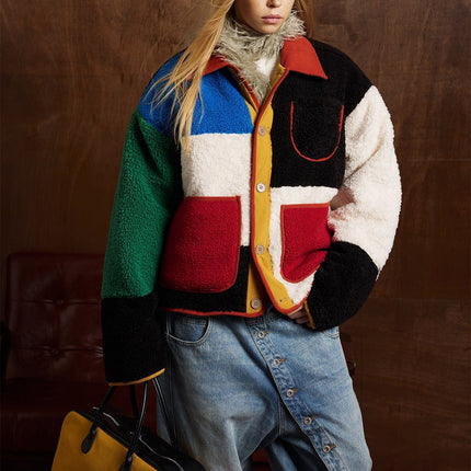 TALKLESSFASHION Bauhaus Geometric Lambswool Jacket