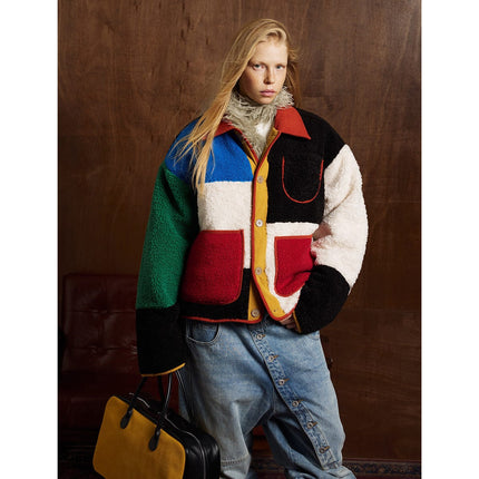 TALKLESSFASHION Bauhaus Geometric Lambswool Jacket