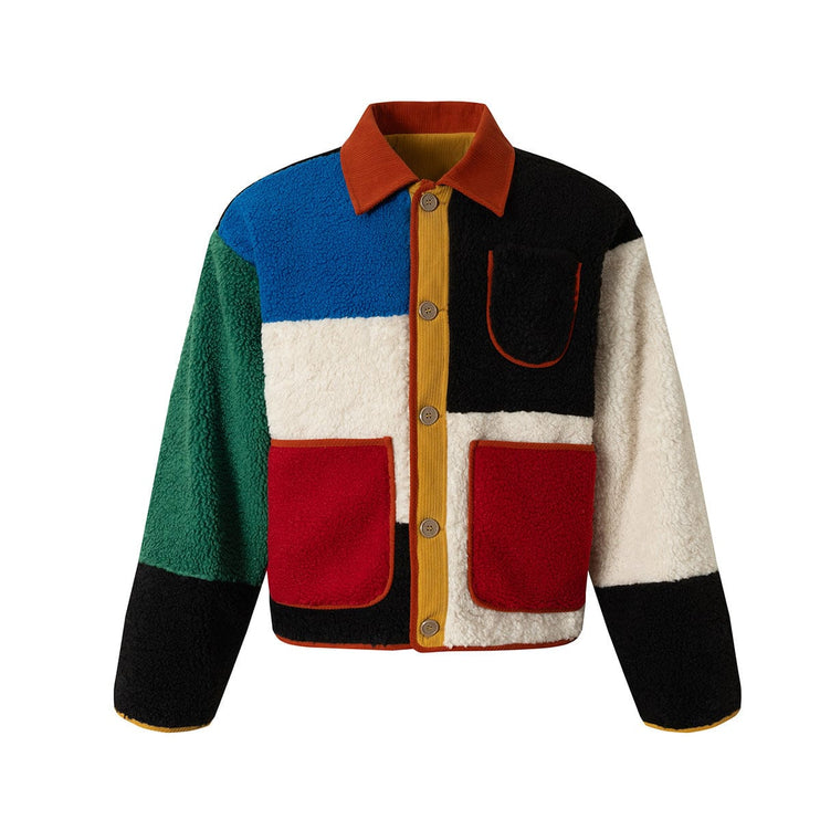 TALKLESSFASHION Bauhaus Geometric Lambswool Jacket