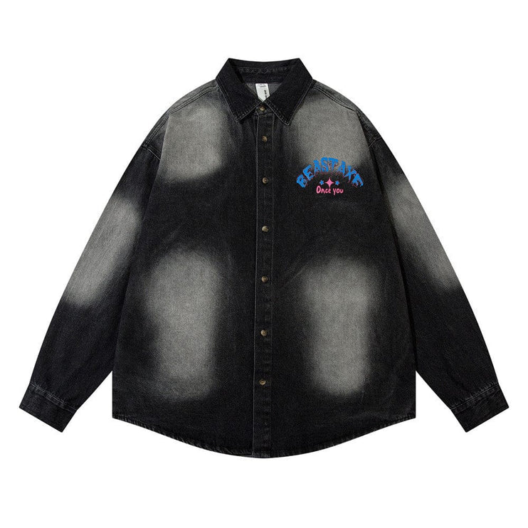 TALKLESSFASHION BEASTAXE Denim Shirt Jacket —-2111