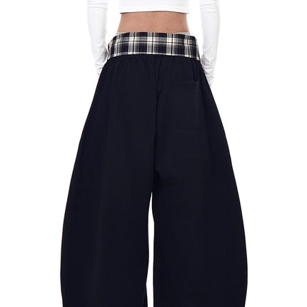 TALKLESSFASHION [Belt] hip-hop American lazy style letter pleated slimming slacks women's autumn and winter jazz scimitar pants