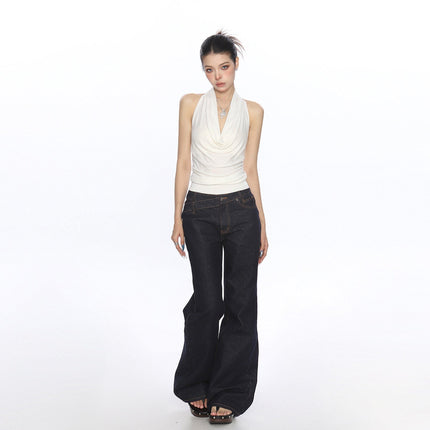 TALKLESSFASHION BIGGOLD high-end temperament swinging neck halterneck camisole women's summer pure desire wind slimming backless top ins