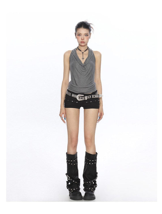 TALKLESSFASHION BIGGOLD high-end temperament swinging neck halterneck camisole women's summer pure desire wind slimming backless top ins