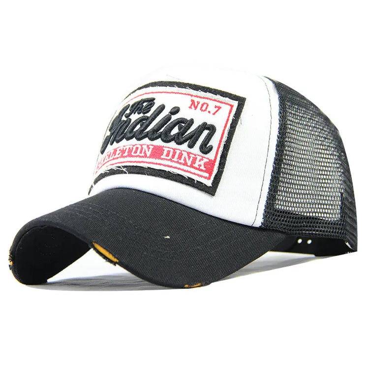 TALKLESSFASHION Black / 55-59cm Embroidery Mesh Cap ——9552