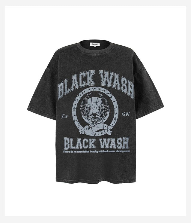 TALKLESSFASHION Black / M Black Wash Printed T-Shirt