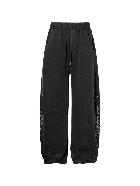 TALKLESSFASHION Black / S 07 Letter printed sweatpant—-7094
