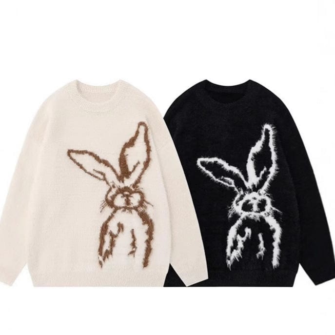 TALKLESSFASHION Bunny Jacquard Sweater—7503