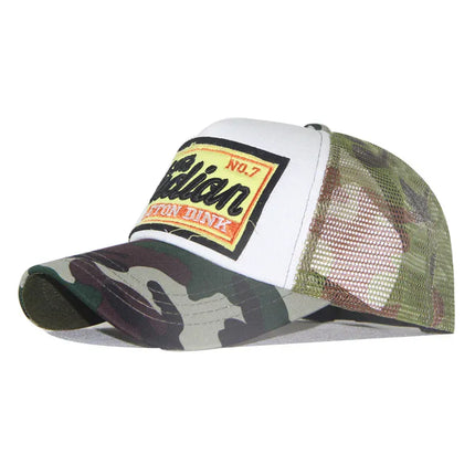 TALKLESSFASHION Camo Green / 55-59cm Embroidery Mesh Cap ——9552