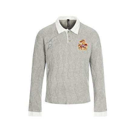 TALKLESSFASHION Campus Style Fake Two-Piece Sweater