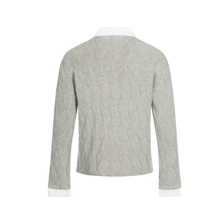 TALKLESSFASHION Campus Style Fake Two-Piece Sweater