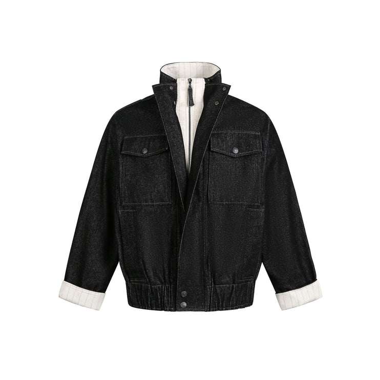 TALKLESSFASHION Chaotic Contrast Patchwork Street Jacket