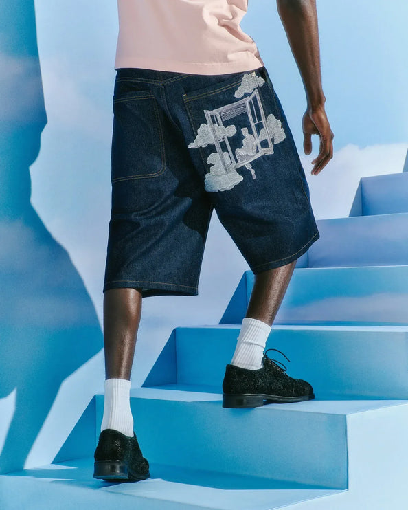 TALKLESSFASHION Clouds Pocket Denim Jort —4560