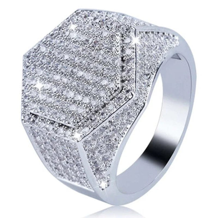 TALKLESSFASHION Cr6132 / 7 Rhinestone Silver Rings---------8669
