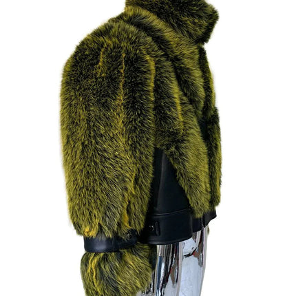 TALKLESSFASHION Cropped Color Block Padded Jacket