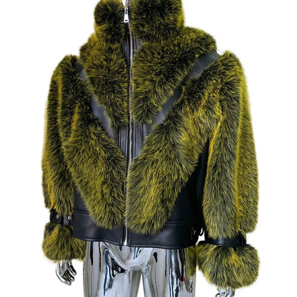 TALKLESSFASHION Cropped Color Block Padded Jacket