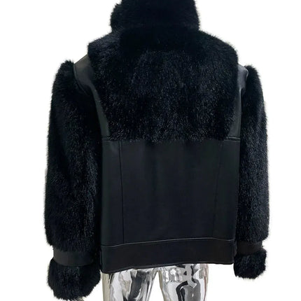 TALKLESSFASHION Cropped Color Block Padded Jacket