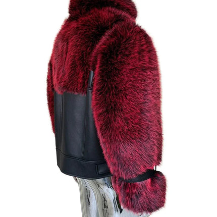 TALKLESSFASHION Cropped Color Block Padded Jacket