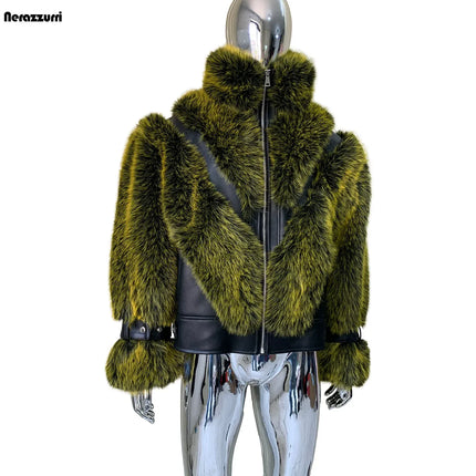 TALKLESSFASHION Cropped Color Block Padded Jacket