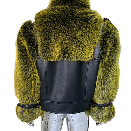 TALKLESSFASHION Cropped Color Block Padded Jacket