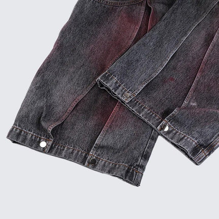 TALKLESSFASHION Cross-border European and American high street vibe pants, jeans, American straight stitching, splashed ink, slightly flared trousers, men's one-piece delivery