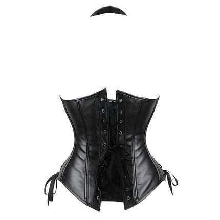 TALKLESSFASHION Cross-border shapewear, European and American corsets, halternecks, black leather, retro gothic corsets, punk clothing shaping