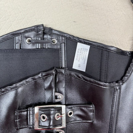 TALKLESSFASHION Cross-border shapewear, European and American corsets, halternecks, black leather, retro gothic corsets, punk clothing shaping