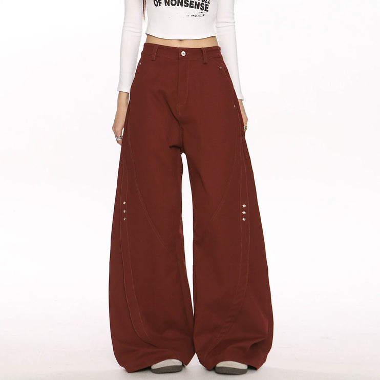 TALKLESSFASHION Deconstructed Scimitar Wide-Leg Trousers