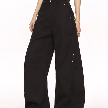 TALKLESSFASHION Deconstructed Scimitar Wide-Leg Trousers