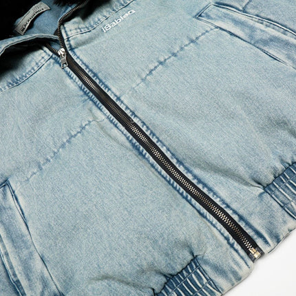 TALKLESSFASHION Denim Fur Collar Puffer Jacket