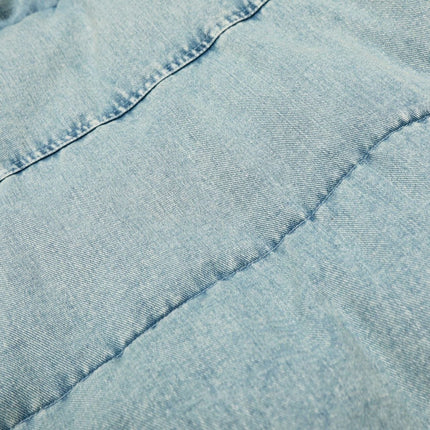 TALKLESSFASHION Denim Fur Collar Puffer Jacket