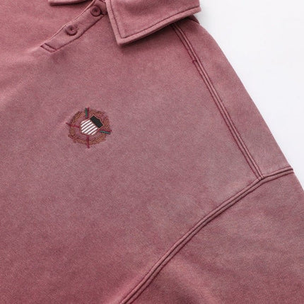 TALKLESSFASHION Embroidered Lapel Pullover Sweatshirt