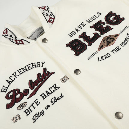 TALKLESSFASHION Embroidery Campus Style Cotton jacket