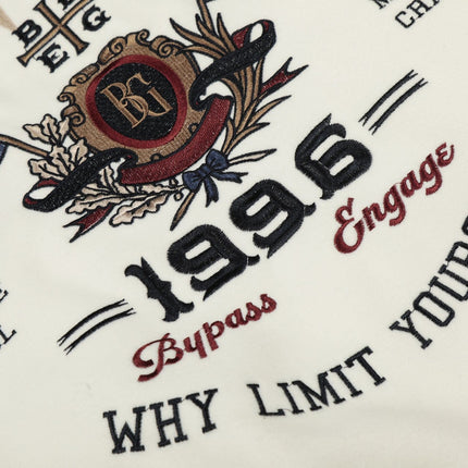 TALKLESSFASHION Embroidery Campus Style Cotton jacket