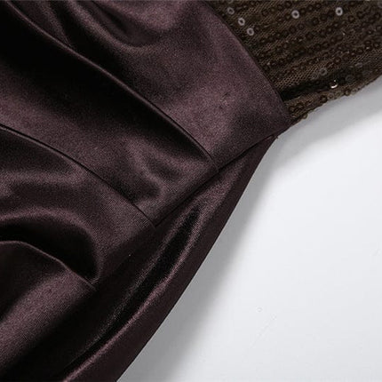 TALKLESSFASHION Europe and the United States 2025 autumn and winter cross-border new temperament sleeveless bandeau open-back fashion irregular streamer dress