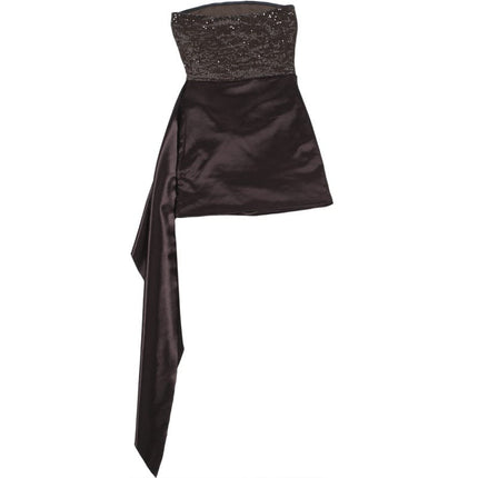 TALKLESSFASHION Europe and the United States 2025 autumn and winter cross-border new temperament sleeveless bandeau open-back fashion irregular streamer dress