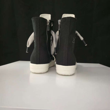 TALKLESSFASHION Europe Station Platform Shoes 2023 New High Top Shoes Men's Canvas Platform Pentagram Couple Shoes Casual Booties Women