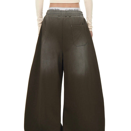 TALKLESSFASHION European and American vintage graffiti hot girl style star letter print washed gradient sweatpants women's autumn jazz dance scimitar pants