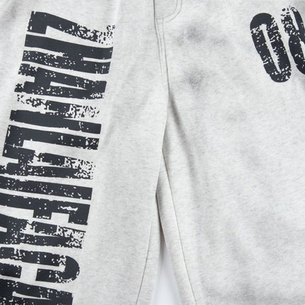 TALKLESSFASHION Fall 2025 American high street dirty and worn letter double waist sweatpants for men and women with a sense of design scimitar wide-leg pants