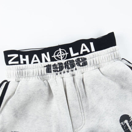 TALKLESSFASHION Fall 2025 American high street dirty and worn letter double waist sweatpants for men and women with a sense of design scimitar wide-leg pants