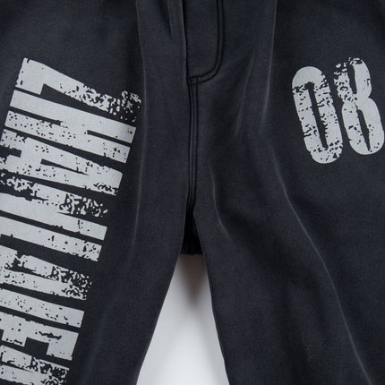 TALKLESSFASHION Fall 2025 American high street dirty and worn letter double waist sweatpants for men and women with a sense of design scimitar wide-leg pants