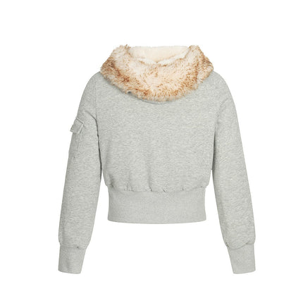 TALKLESSFASHION Fleece Lined Padded Clothes Fur Collar Jacket