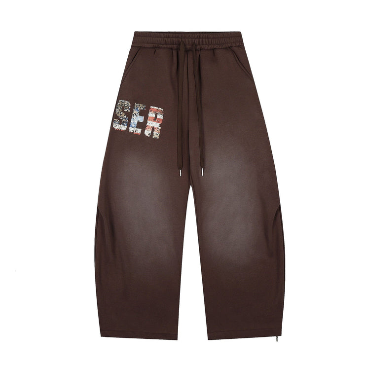 TALKLESSFASHION Fleece Retro Scimitar Wide-Leg Pants