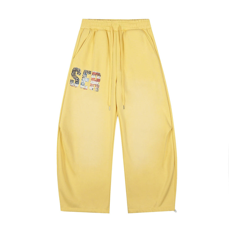 TALKLESSFASHION Fleece Retro Scimitar Wide-Leg Pants