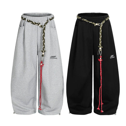 TALKLESSFASHION Fleece Scimitar Wide-Leg Sweatpants