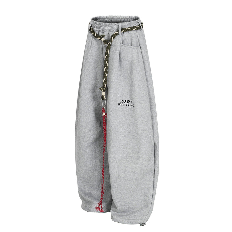 TALKLESSFASHION Fleece Scimitar Wide-Leg Sweatpants