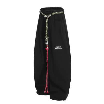 TALKLESSFASHION Fleece Scimitar Wide-Leg Sweatpants