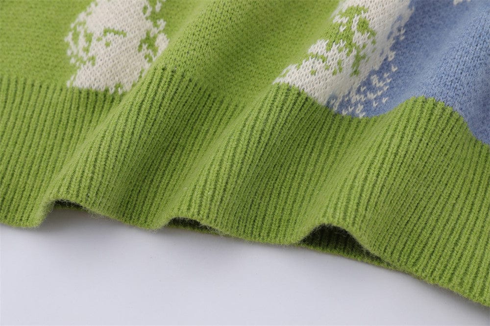 TALKLESSFASHION Flocking Letter Pullover-Sweater—1810