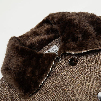 TALKLESSFASHION fur collar fleece padded jacket