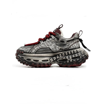 TALKLESSFASHION gray red / 42 Loafers Wear-resistant sneakers —-3510